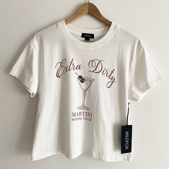 Wildfox “Extra Dirty Martini Social Club” Graphic Tee – Size Small - Picture 2 of 11
